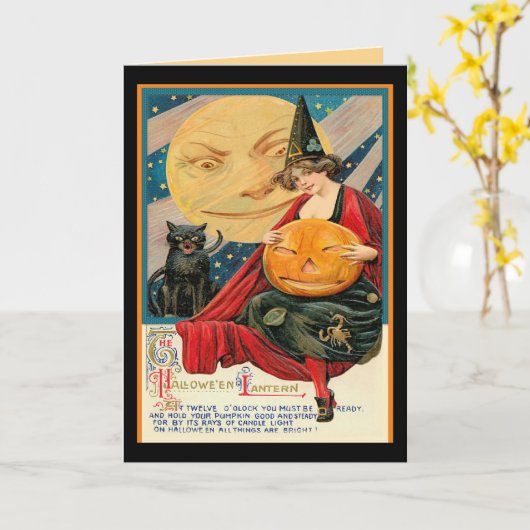 Moon Hexe Karte (Gelbe Blume)