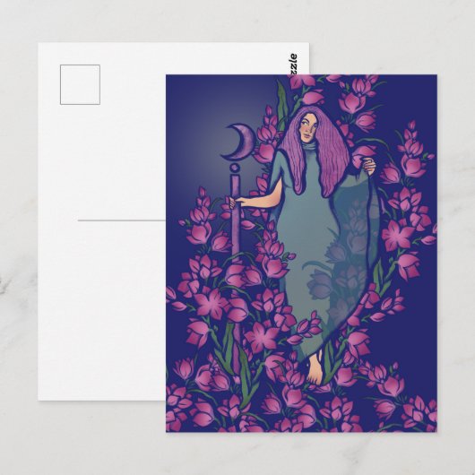 Moon Hexe Postkarte (Vorne/Hinten)