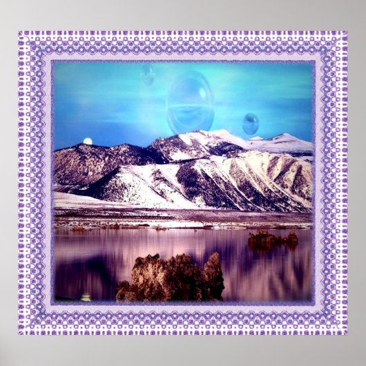 Moon hinter den Montains Poster (Vorne)