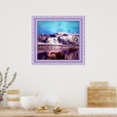 Moon hinter den Montains Poster (Küche)