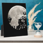 Moon hinter dunklen Blätter Fotoplatte (Seite)