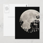 Moon hinter dunklen Blätter Postkarte (Vorne/Hinten)