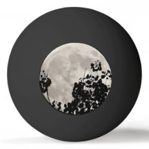 Moon hinter dunklen Blätter