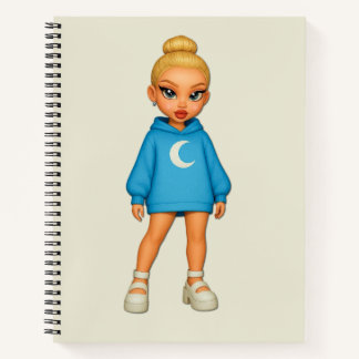 Moon Hoodie Fashion Doll Notebook Notizblock