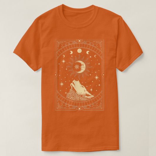 Moon Howling Wolf Gothic Witch Witchcraft Occult T-Shirt (Design vorne)