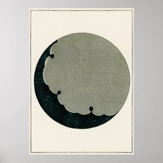 Moon Illustration Vintage japanische Kunst Poster (Vorne)