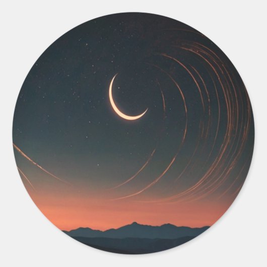 Moon im Himmel Magische Aufkleber (Vorderseite)