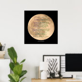 Moon Image with 2 WOLVES CHEROKEE TALE Art Poster (Heimbüro)