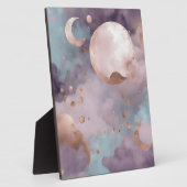 Moon in Pink AI art Fotoplatte (Seite)