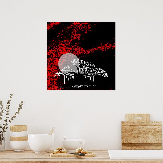 Moon in Red Sky Poster (Küche)