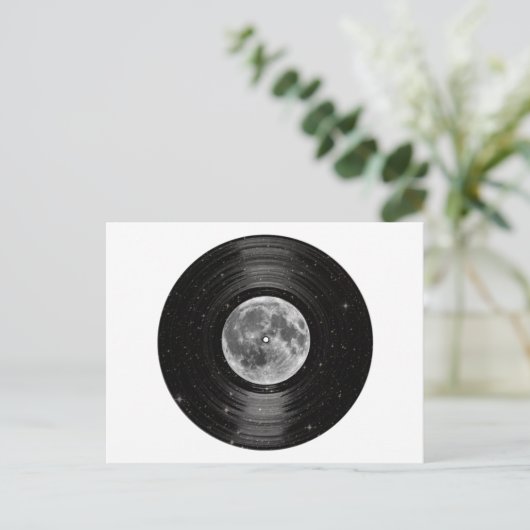 Moon in Space Vinyl LP Record Postkarte (Stehend Vorderseite)