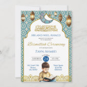 Moon Islamic Boy Bismillah Zeremonie Einladung (Vorderseite)