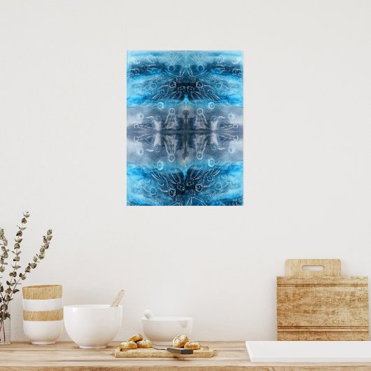 Moon jellyfish batik print poster (Küche)