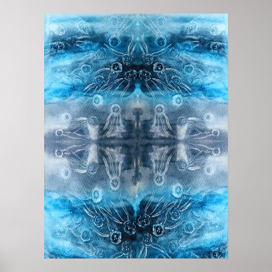 Moon jellyfish batik print poster (Vorne)