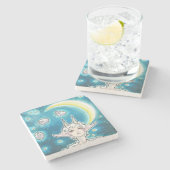 Moon Jumpers Sheep Nymph Fantasy Art Stone Unterse Steinuntersetzer (Seitenansicht)