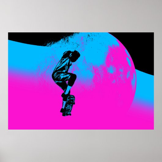 Moon Jumping - Skateboarder Poster (Vorne)