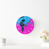 Moon Jumping - Skateboarder Round Clock Runde Wanduhr (Zuhause)