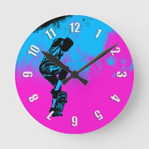 Moon Jumping - Skateboarder Round Clock Runde Wanduhr