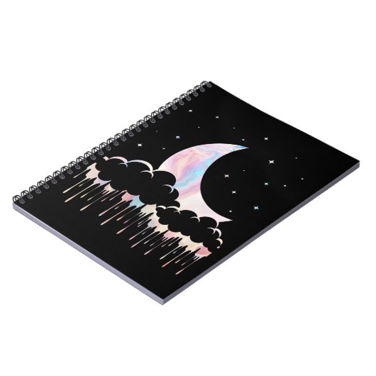Moon Kawaii Crescent Witchy Pastel Goth Notizblock (Linke Seite)