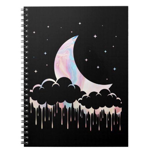 Moon Kawaii Crescent Witchy Pastel Goth Notizblock (Vorderseite)