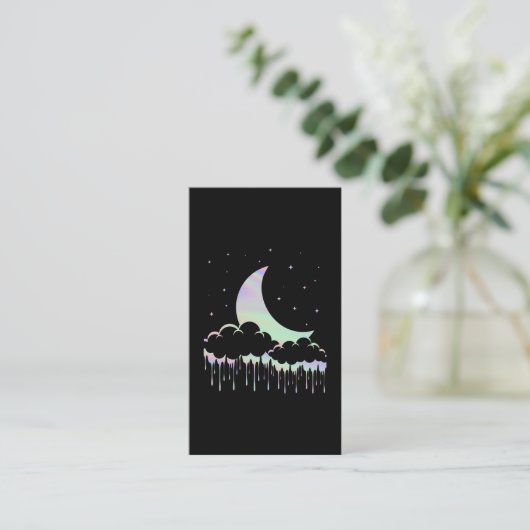 Moon Kawaii Pastel Goth Aesthetic Visitenkarte (Stehend Vorderseite)