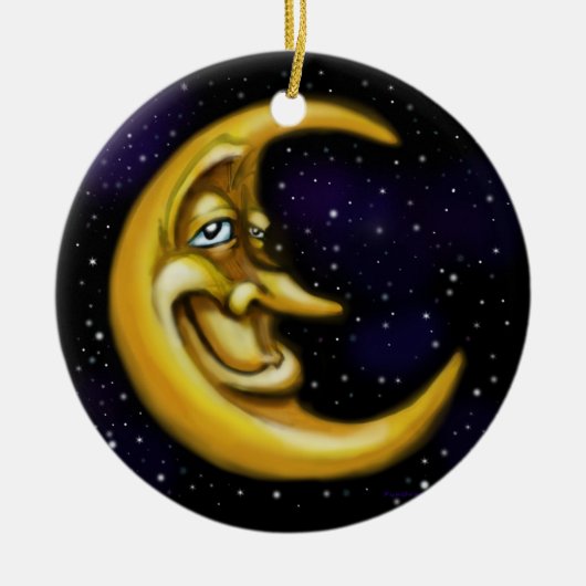 Moon Keramik Ornament (Vorne)