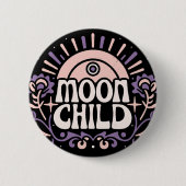 Moon Kind lila Hexe, die ästhetisch Button (Vorderseite)
