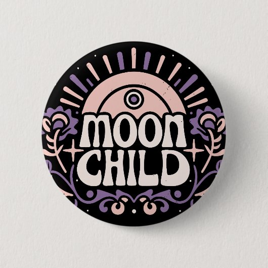 Moon Kind lila Hexe, die ästhetisch Button (Vorderseite)
