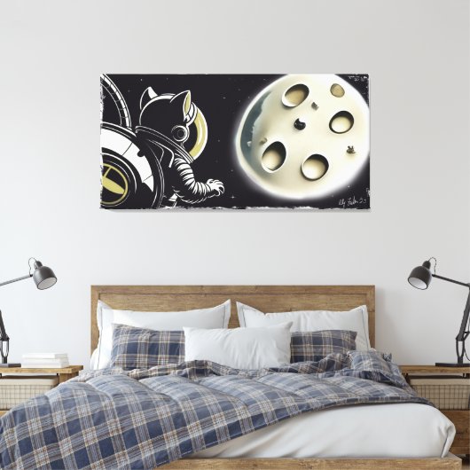 Moon Kitty Leinwanddruck (Insitu (Schlafzimmer))