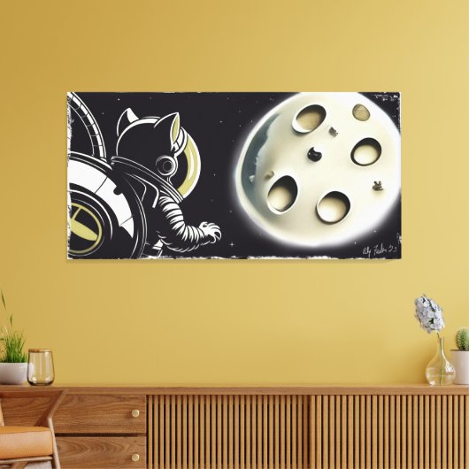 Moon Kitty Leinwanddruck (Insitu (Wohnzimmer))