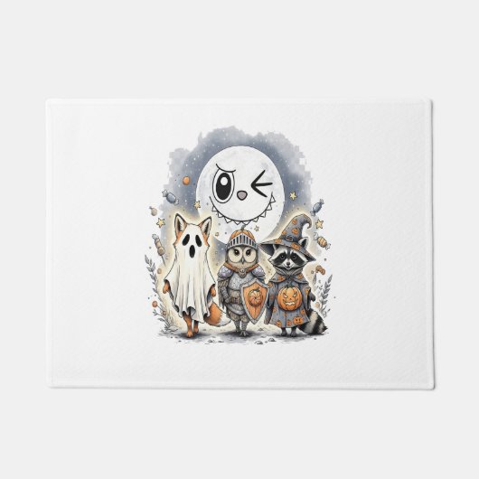 Moon Knight Raccoon Halloween Fußmatte (Vorderseite)