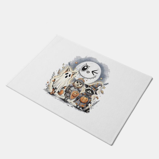 Moon Knight Raccoon Halloween Fußmatte (Schrägansicht)