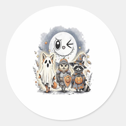 Moon Knight Raccoon Halloween Runder Aufkleber (Vorderseite)