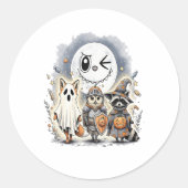 Moon Knight Raccoon Halloween Runder Aufkleber (Vorderseite)