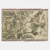 MOON LADY Antique Schwarz-weiß Astrologie Zeichnen Decke (Vorderseite)