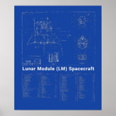 Moon Lander Lunar Module (LM) Blueprint Poster (Vorne)