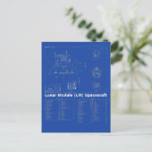 Moon Lander Lunar Module (LM) Blueprint Postkarte (Stehend Vorderseite)