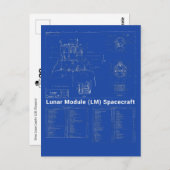 Moon Lander Lunar Module (LM) Blueprint Postkarte (Vorne/Hinten)