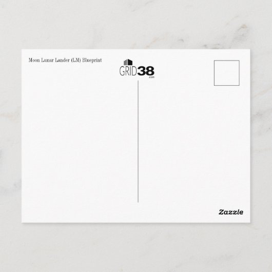 Moon Lander Lunar Module (LM) Blueprint Postkarte (Rückseite)