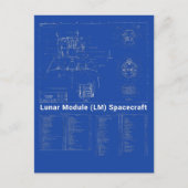 Moon Lander Lunar Module (LM) Blueprint Postkarte (Vorderseite)