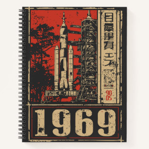 Moon Landing 1969 Raumgeschichtsplanung Notizblock