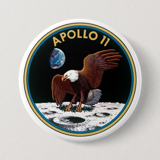Moon Landing 50 Jahre Jubiläum Apollo 11 Mission Button (Vorderseite)
