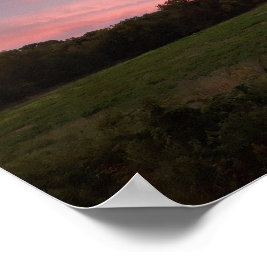 Moon Landscape Bright Clouds Fotofeld Poster (Ecke)