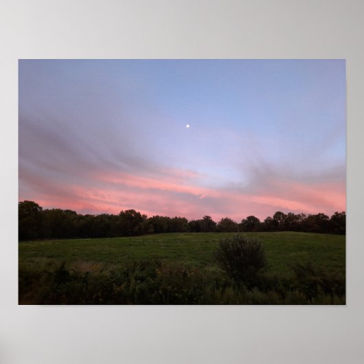 Moon Landscape Bright Clouds Fotofeld Poster (Vorne)
