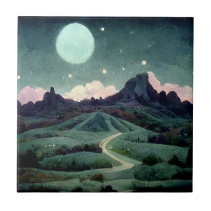 Moon Landscape Fantasy Fliese
