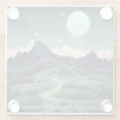 Moon Landscape Fantasy Glasuntersetzer (Rückseite)