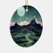 Moon Landscape Fantasy Keramik Ornament (Rechts)