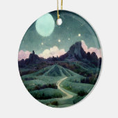 Moon Landscape Fantasy Keramik Ornament (Links)