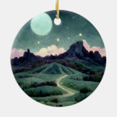 Moon Landscape Fantasy Keramik Ornament (Hinten)
