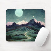 Moon Landscape Fantasy Mousepad (Mit Mouse)